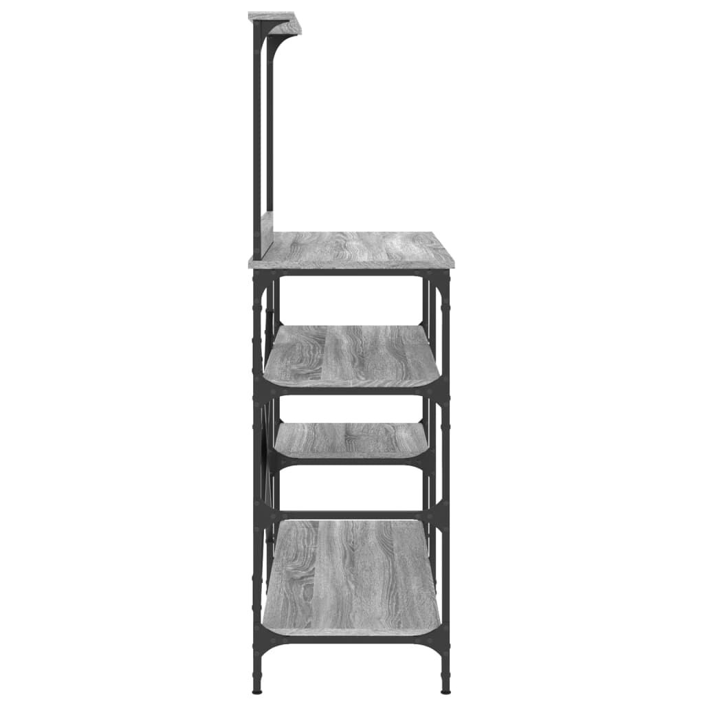 vidaXL Ραφιέρα Κουζίνας Γκρι Sonoma 90x40x132 εκ. Επεξ. Ξύλο/Μέταλλο