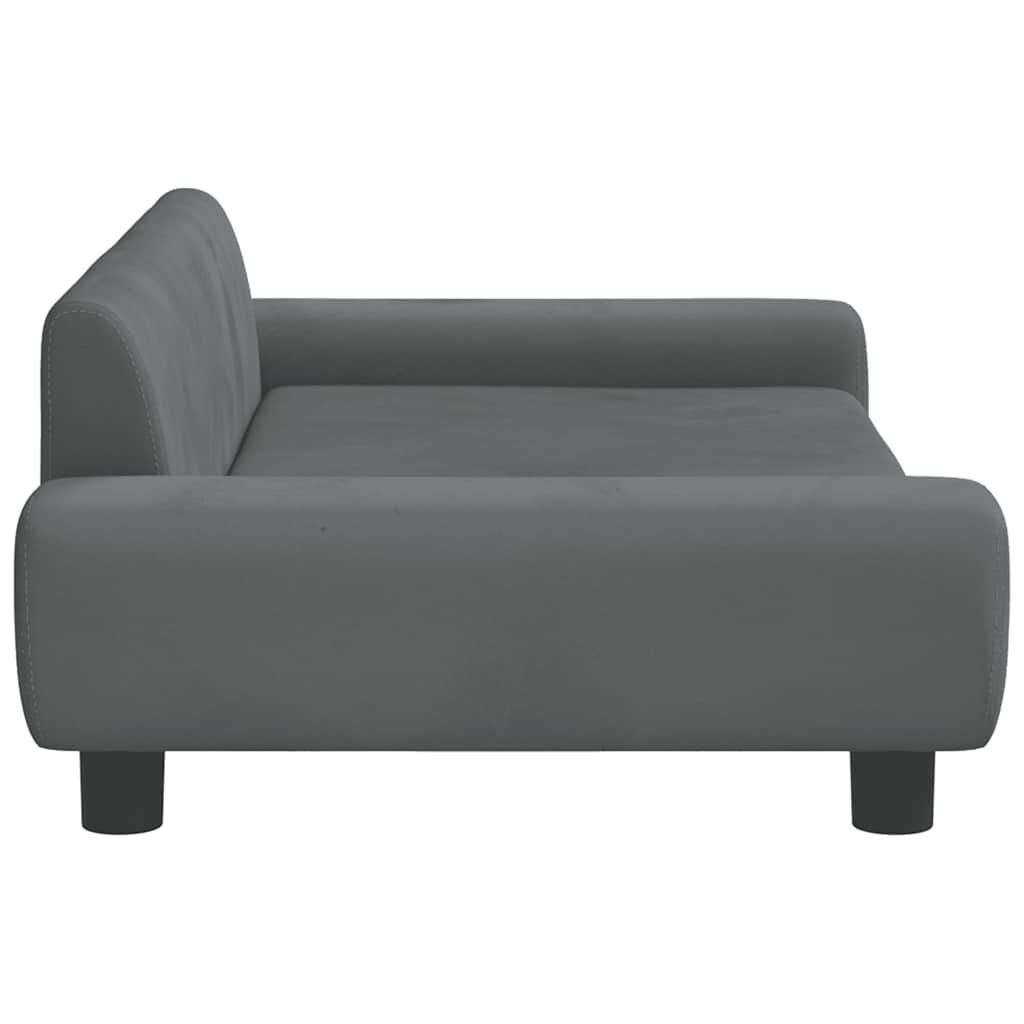 vidaXL Κρεβάτι Σκύλου Σκούρο Γκρι 100 x 54 x 33 εκ. Βελούδινο