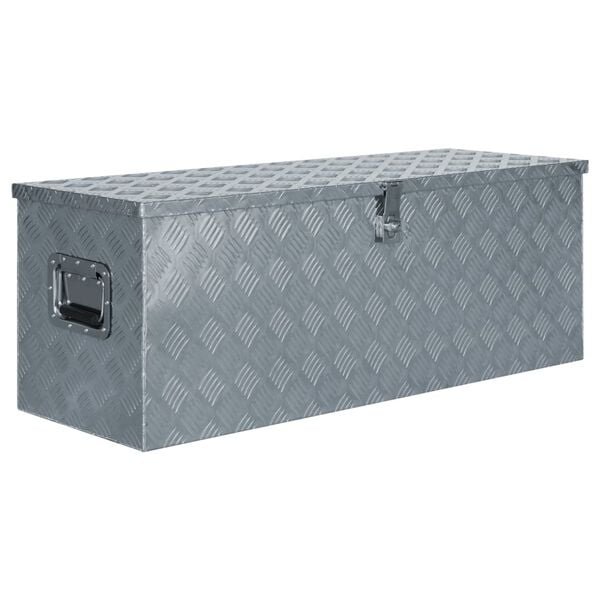 vidaXL Κουτί Αποθήκευσης Ασημί 110,5 x 38,5 x 40 εκ. Αλουμινίου