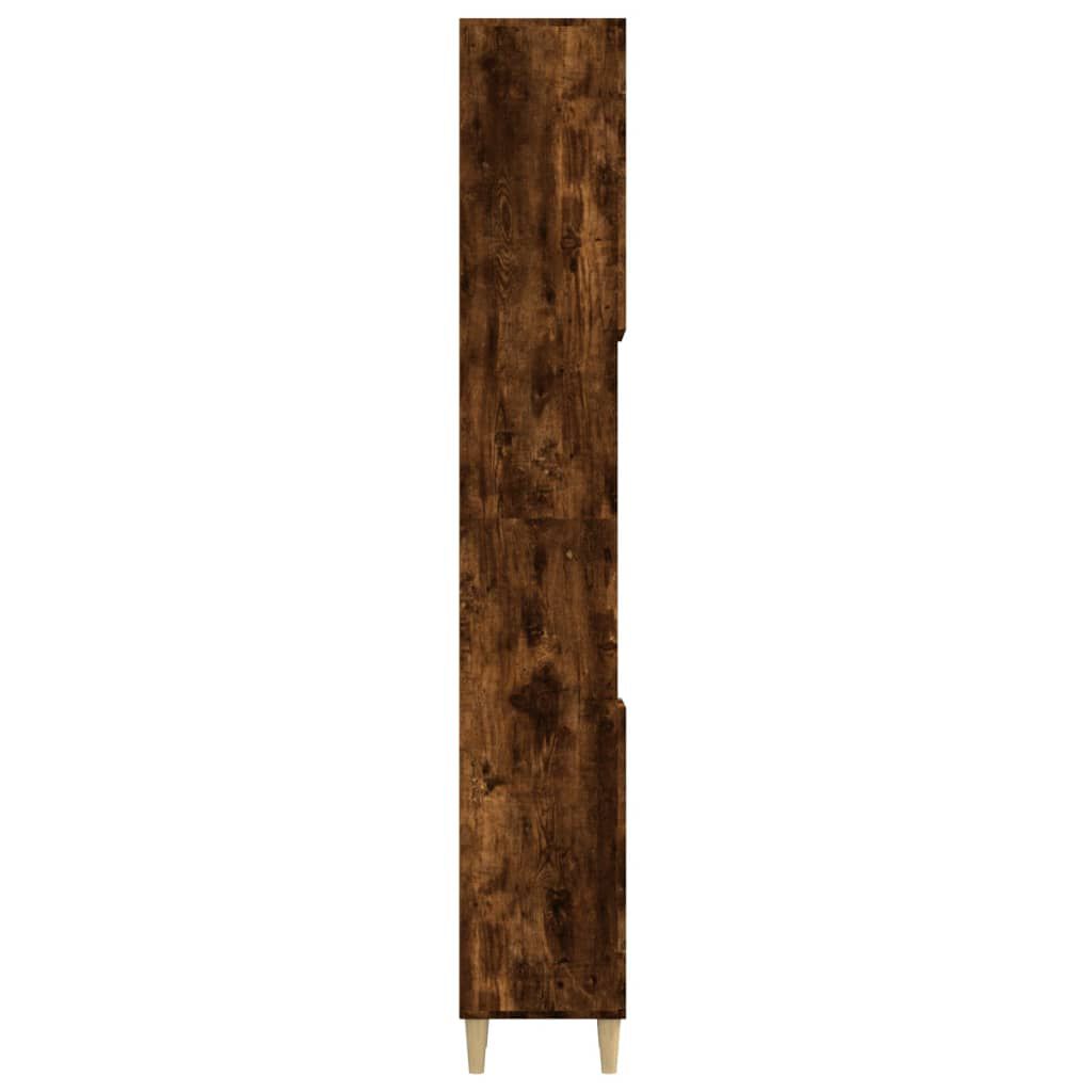 vidaXL Ντουλάπι Μπάνιου Καπνιστή Δρυς 30x30x190 εκ. Επεξεργασμένο Ξύλο