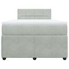 vidaXL Κρεβάτι Boxspring με Στρώμα Ανοιχτό Γκρι 120x190 εκ. Βελούδινο