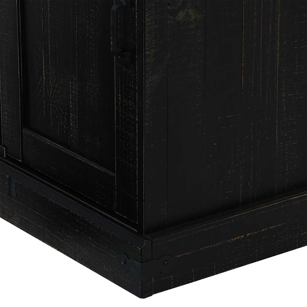 vidaXL Sideboard HALDEN με συρόμενη πόρτα Μαύρο 80x40x80 cm