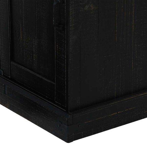vidaXL Sideboard HALDEN με συρόμενη πόρτα Μαύρο 80x40x80 cm