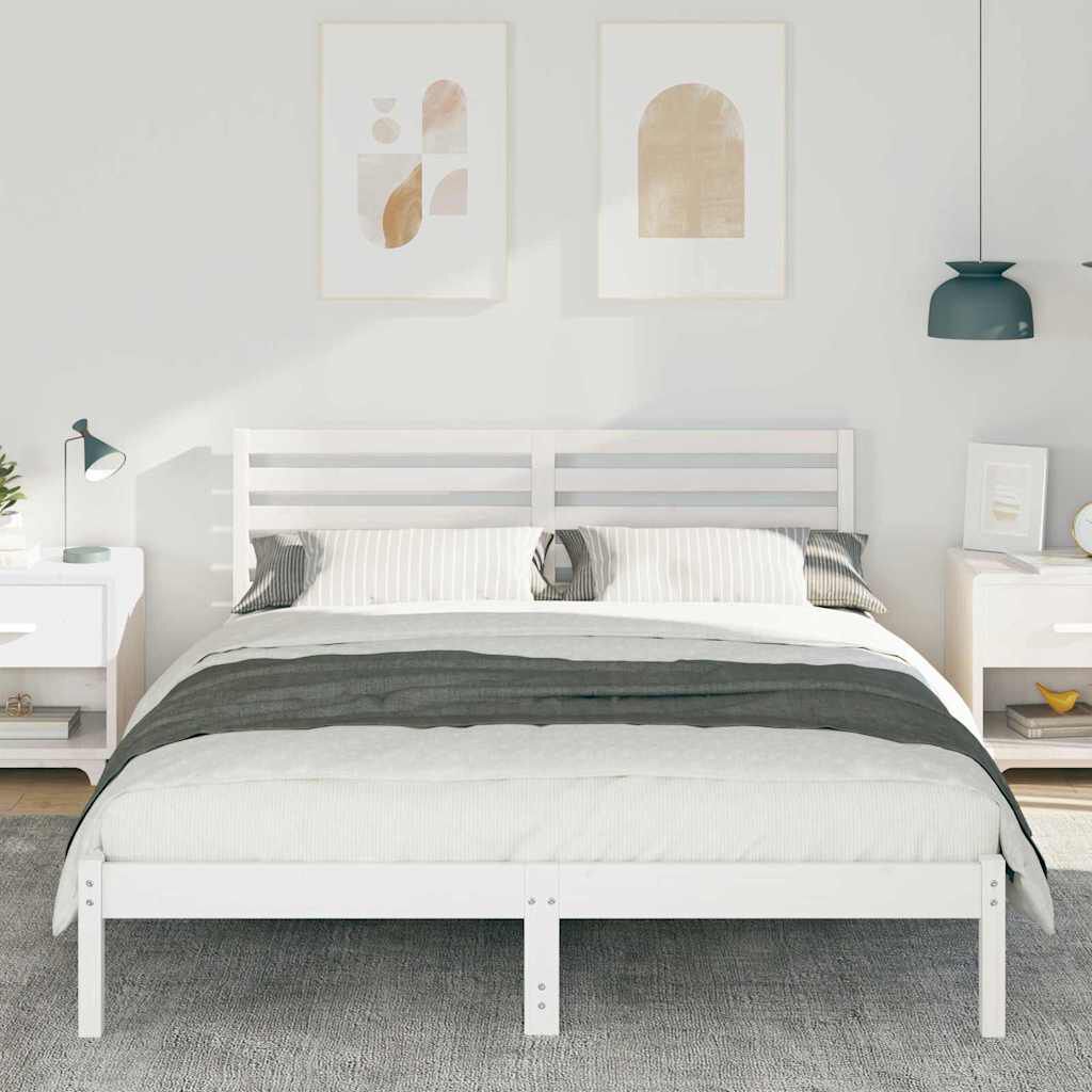 vidaXL Σκελετός Κρεβατιού Λευκό 180 x 200 cm Μασίφ ξύλο πεύκου