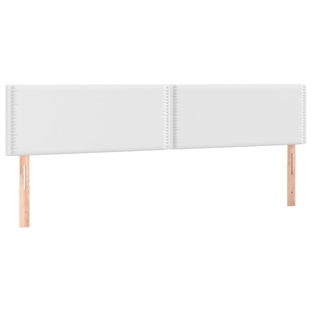 vidaXL Κρεβάτι Boxspring με Στρώμα Λευκό 160x200εκ.από Συνθετικό Δέρμα
