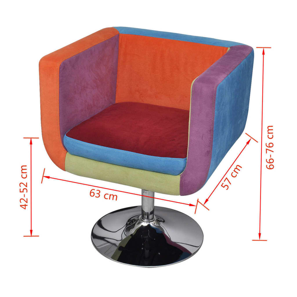 vidaXL Πολυθρόνα Cube με Σχέδιο Patchwork Υφασμάτινη