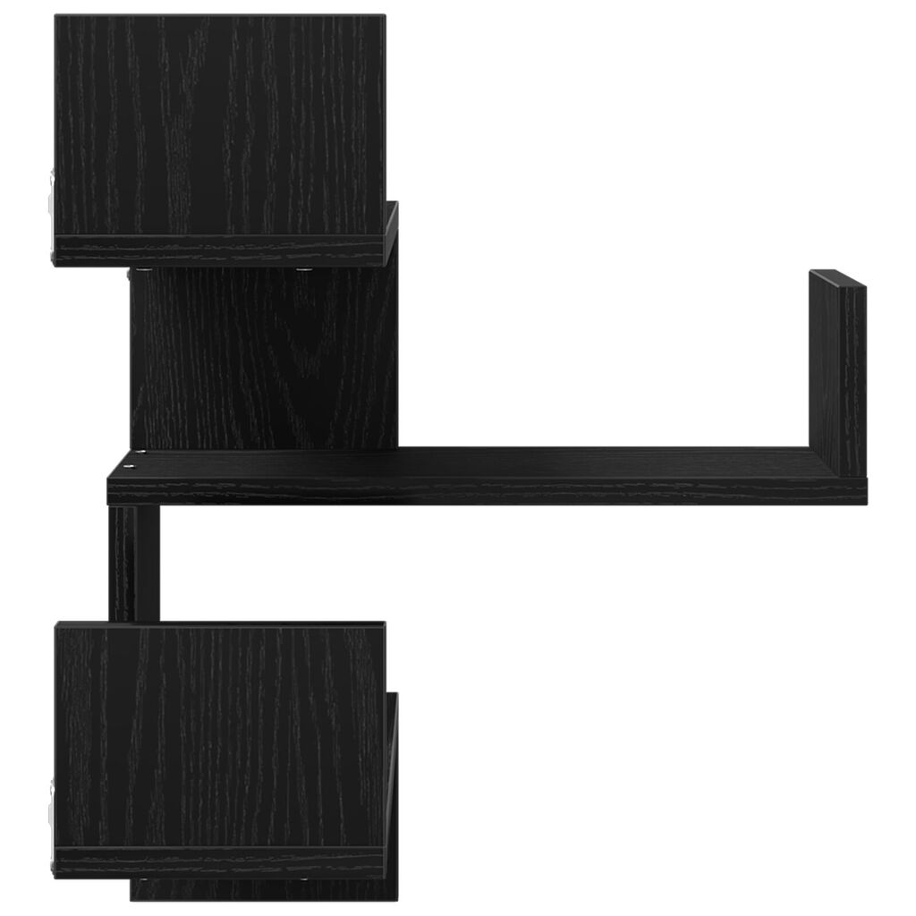 vidaXL Ράφια 2 τμχ Μαύρη Δρυς 40x40x49,5 εκ Επεξεργασμένο Ξύλο