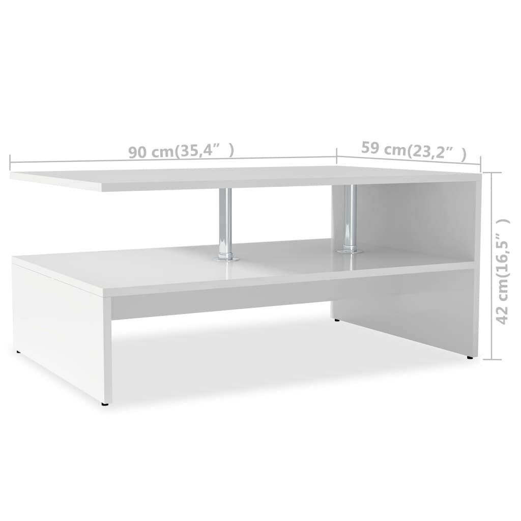 vidaXL Τραπεζάκι Σαλονιού Λευκό 90 x 59 x 42 εκ. Επεξ. Ξύλο