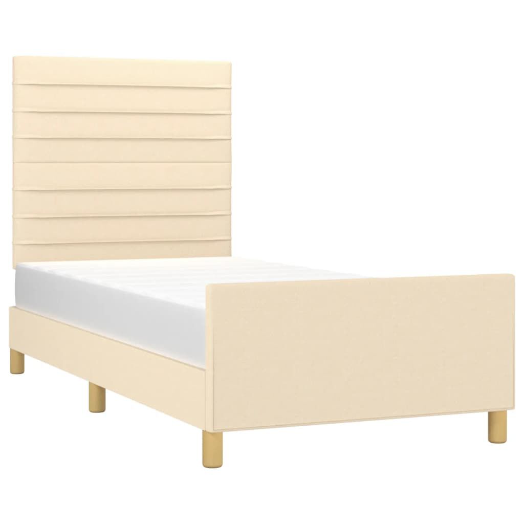vidaXL Πλαίσιο κρεβατιού χωρίς στρώμα Κρέμα 80x200 cm Ύφασμα