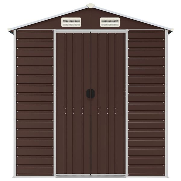 vidaXL Αποθήκη Κήπου Καφέ 191x810x198 εκ. Γαλβανισμένο Ατσάλι