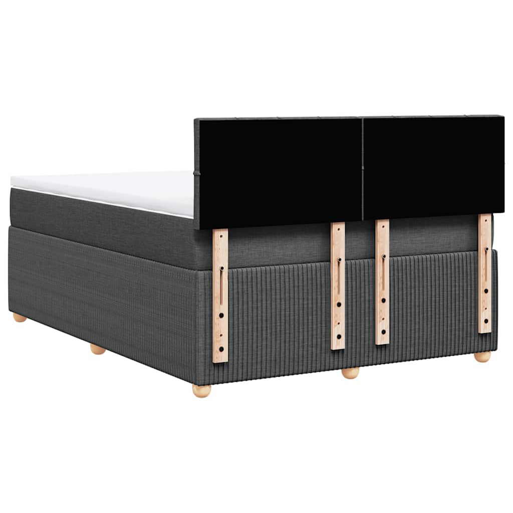 vidaXL Κρεβάτι Boxspring με Στρώμα Σκούρο Γκρι 140x190 εκ. Υφασμάτινο
