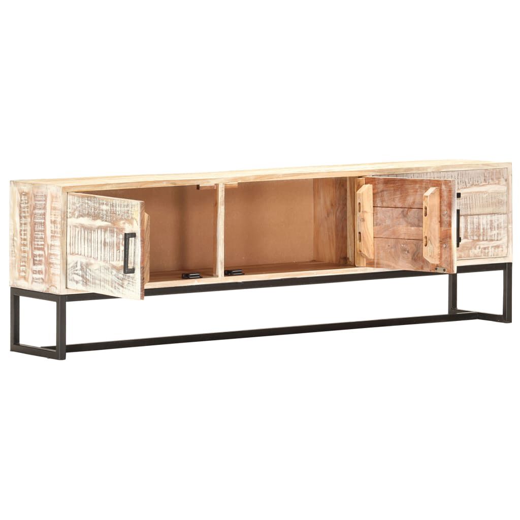 vidaXL Έπιπλο Τηλεόρασης Λευκό 140 x 30 x 45 εκ. Μασίφ Ξύλο Ακακίας