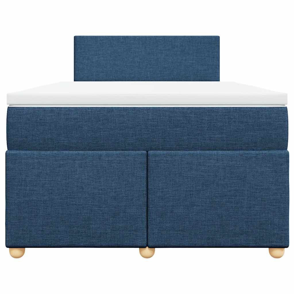 vidaXL Κρεβάτι Boxspring με Στρώμα Μπλε 120x190 εκ. Υφασμάτινο