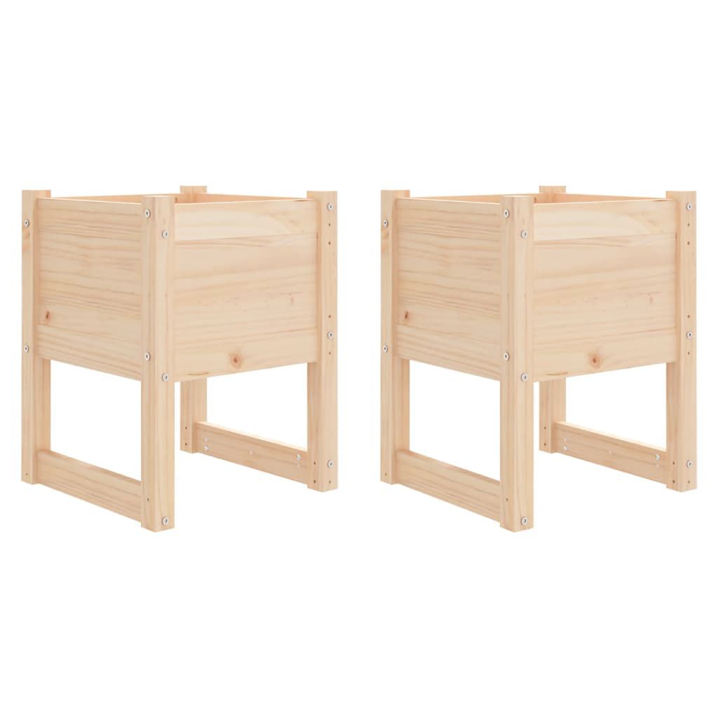 vidaXL Ζαρντινιέρες 2 τεμ. 40 x 40 x 52,5 εκ. από Μασίφ Ξύλο Πεύκου