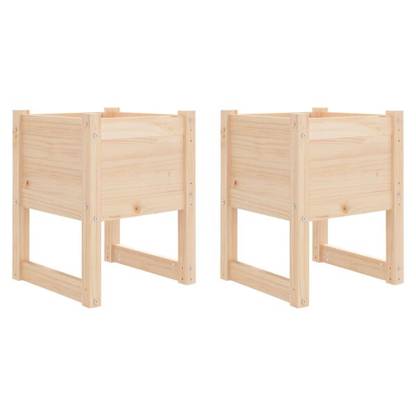vidaXL Ζαρντινιέρες 2 τεμ. 40 x 40 x 52,5 εκ. από Μασίφ Ξύλο Πεύκου