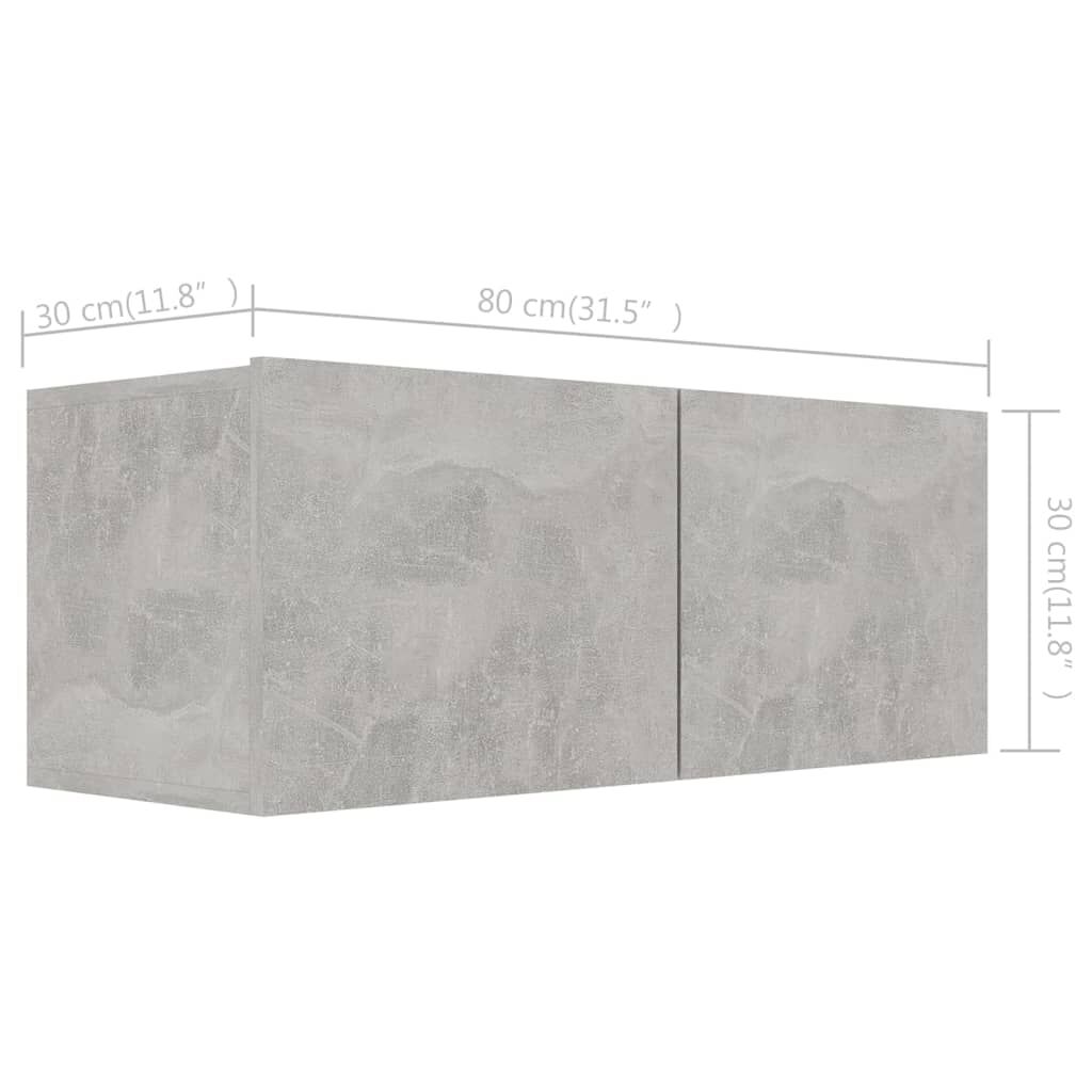 vidaXL Έπιπλα Τηλεόρασης 4 τεμ. Γκρι Σκυρ. 80x30x30εκ. από Επεξ. Ξύλο
