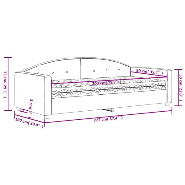 vidaXL Καναπέ Κρεβάτι με Στρώμα Ροζ 90 x 200 εκ. Βελούδινος