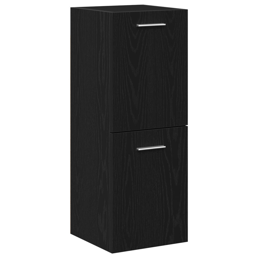 vidaXL Ντουλάπι Τοίχου Μπάνιου Μαύρη Δρυς 30x30x80 εκ, Κατασκευασμένο από Ξύλο
