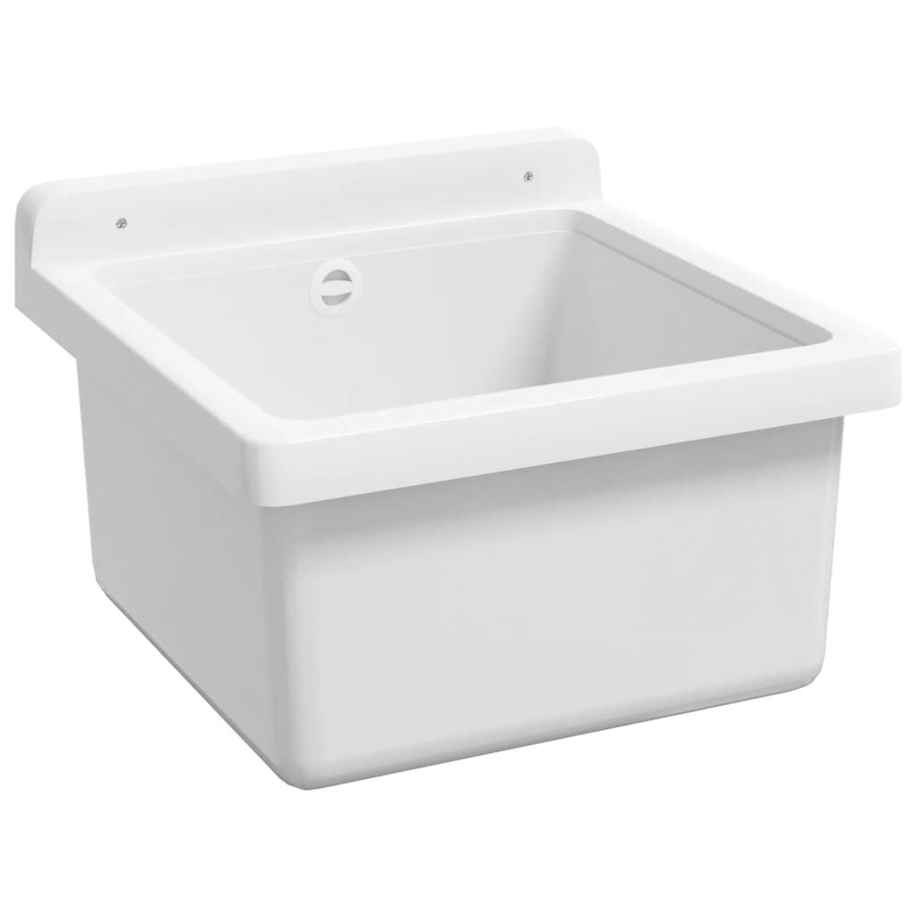 vidaXL Νιπτήρας Επίτοιχος Λευκός 40x40x24 εκ. από Ρητίνη