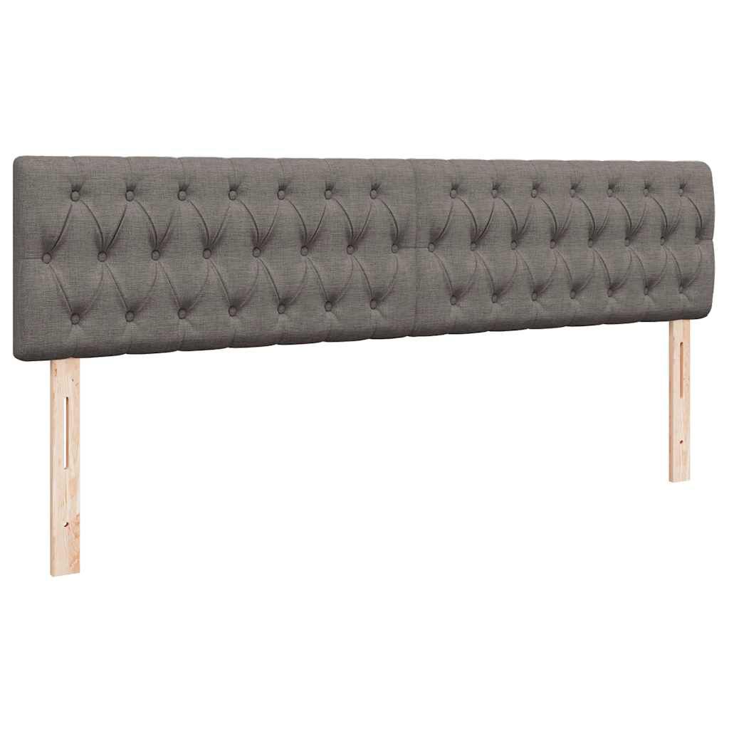 vidaXL Οθωμανικό κρεβάτι με στρώματα & LEDs Taupe 200x200cm ύφασμα