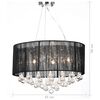 Φωτιστικό Οροφής Πολυέλαιος 3φωτο 85 Κρύσταλλοι Μαύρο
