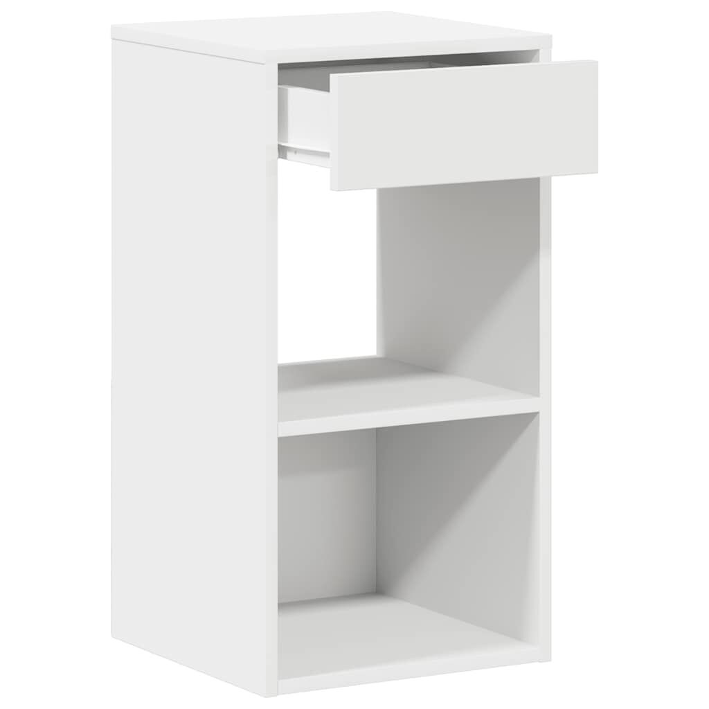 vidaXL Κομοδίνο με συρτάρι Λευκό 35x34x66,5 cm