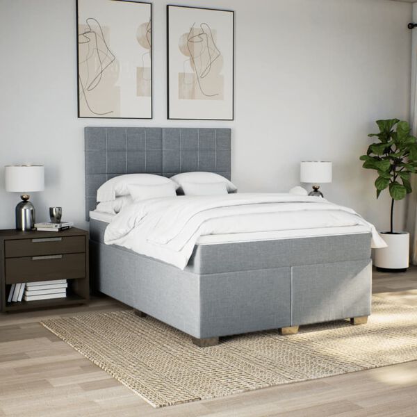 vidaXL &Kappa;&rho;&epsilon;&beta;ά&tau;&iota; Boxspring &mu;&epsilon; &Sigma;&tau;&rho;ώ&mu;&alpha; &Alpha;&nu;&omicron;&iota;&chi;&tau;ό &Gamma;&kappa;&rho;&iota; 140x190 &epsilon;&kappa;. &Upsilon;&phi;&alpha;&sigma;&mu;ά&tau;&iota;&nu;&omicron;
