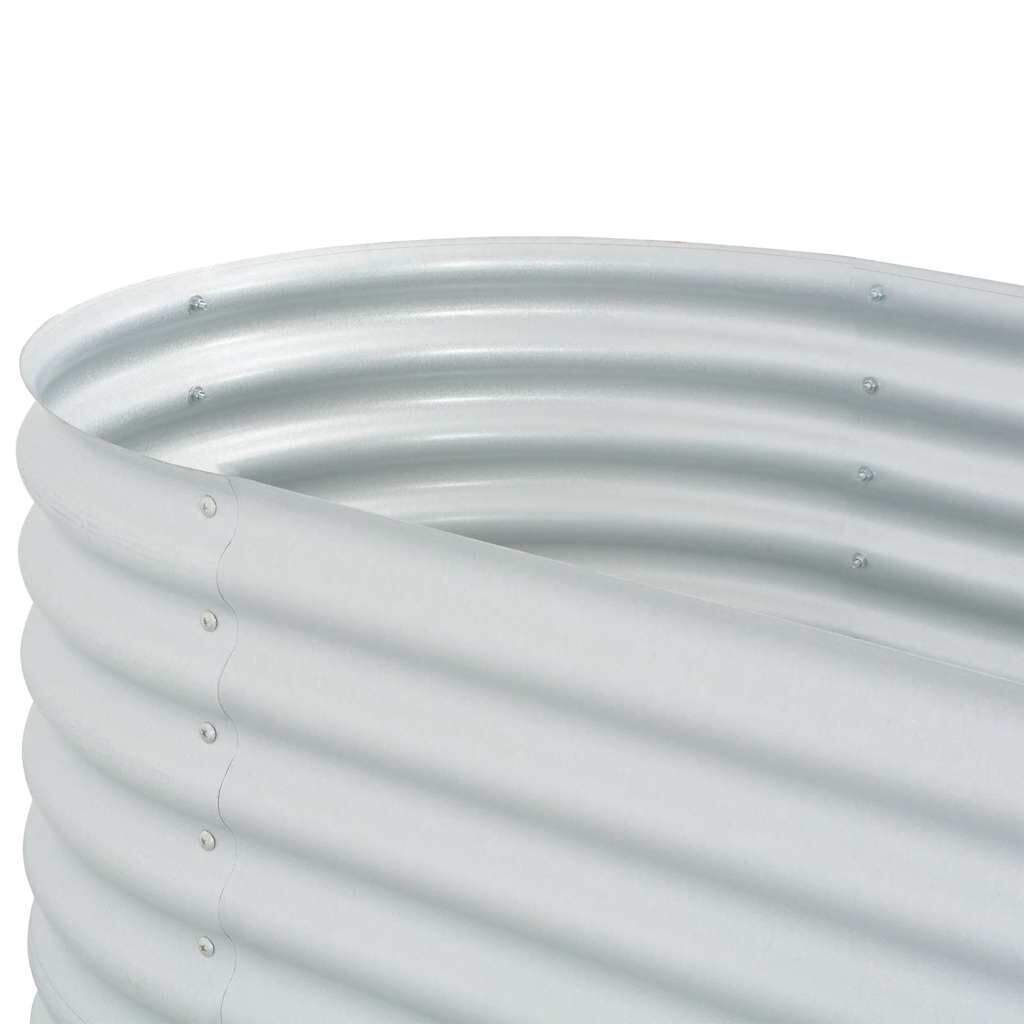 vidaXL Ζαρντινιέρα Υπερυψωμένη Ασημί 240x80x81 εκ. Γαλβανισμ. Χάλυβας