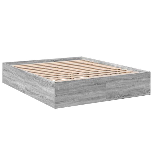 vidaXL Πλαίσιο Κρεβατιού Γκρι Sonoma 150x200 εκ. Επεξεργασμένο Ξύλο
