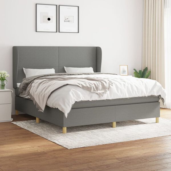 vidaXL &Kappa;&rho;&epsilon;&beta;ά&tau;&iota; Boxspring &mu;&epsilon; &Sigma;&tau;&rho;ώ&mu;&alpha; &Sigma;&kappa;&omicron;ύ&rho;&omicron; &Gamma;&kappa;&rho;&iota; 160x200 &epsilon;&kappa; &Upsilon;&phi;&alpha;&sigma;&mu;ά&tau;&iota;&nu;&omicron;