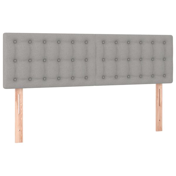 vidaXL Κρεβάτι Boxspring με Στρώμα Ανοιχτό Γκρι 140x190 εκ. Υφασμάτινο