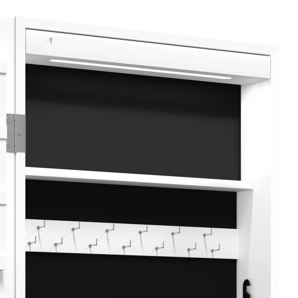 vidaXL Έπιπλο Κοσμημάτων με Καθρέφτη/LED Φώτα Επιτοίχιο Λευκό