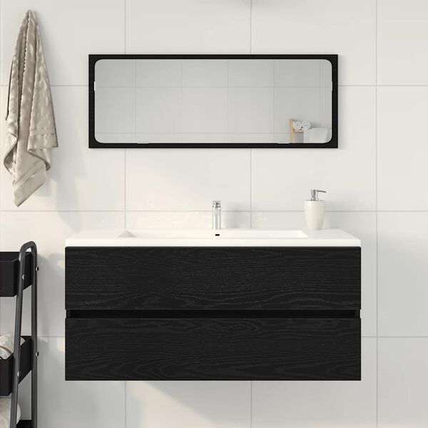 vidaXL Ντουλάπι Νιπτήρα Μαύρη Δρυς 100x38,5x45 εκ. Μοριοσανίδα
