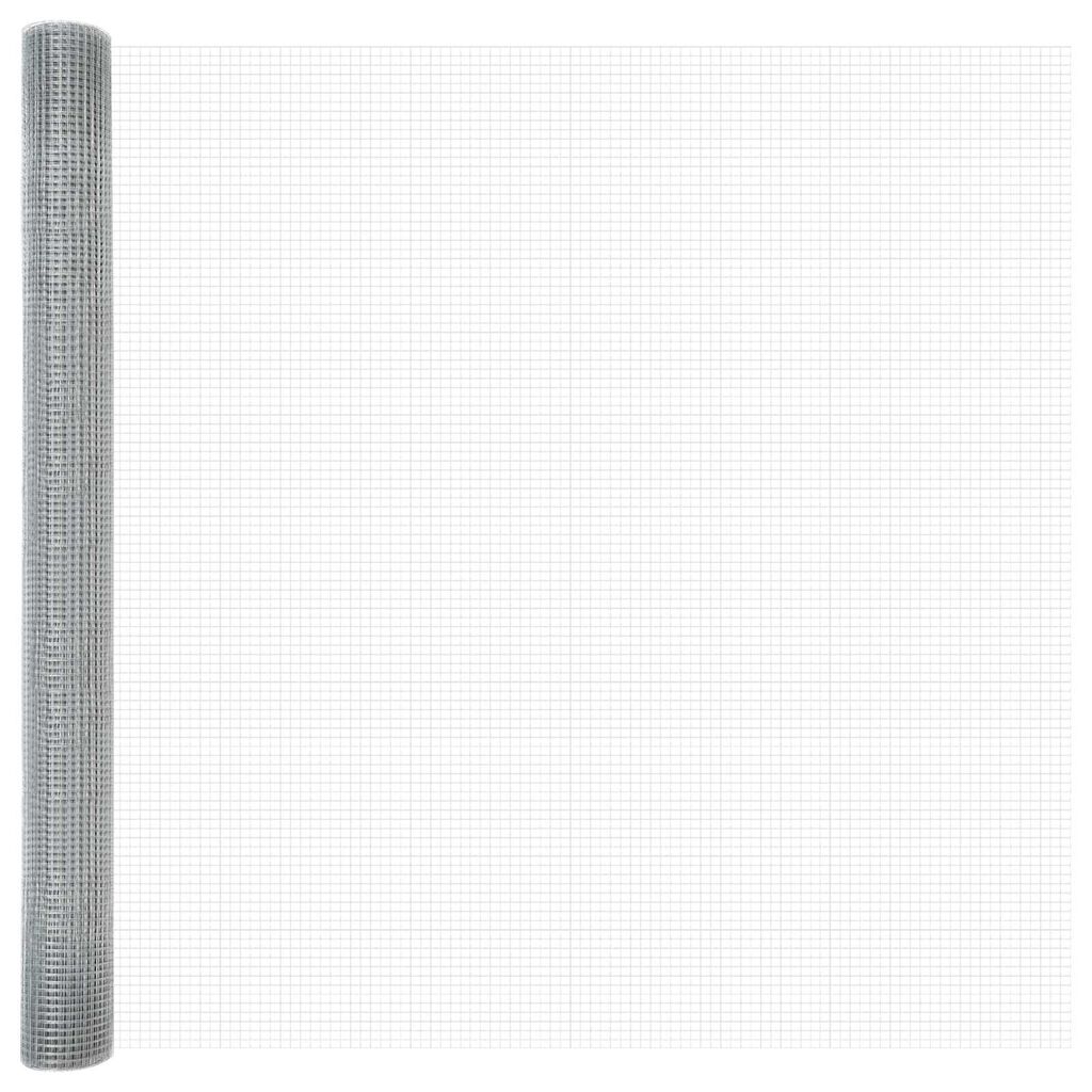 vidaXL Φράχτης Γαλβανισμένος με 10 U Posts Ασημί 1.5x25 μ