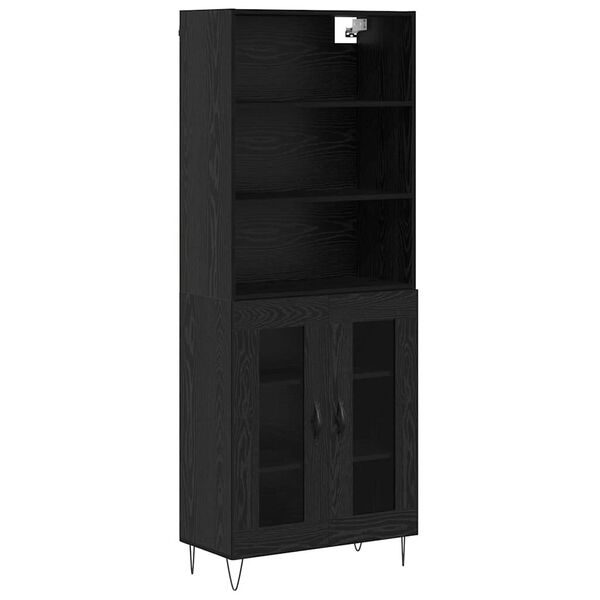 vidaXL Highboard 2 pcs &Mu;&alpha;ύ&rho;&eta; &Omicron;&xi;&upsilon;ά &Epsilon;&pi;&epsilon;&xi;&epsilon;&rho;&gamma;&alpha;&sigma;&mu;έ&nu;&omicron; &xi;ύ&lambda;&omicron;