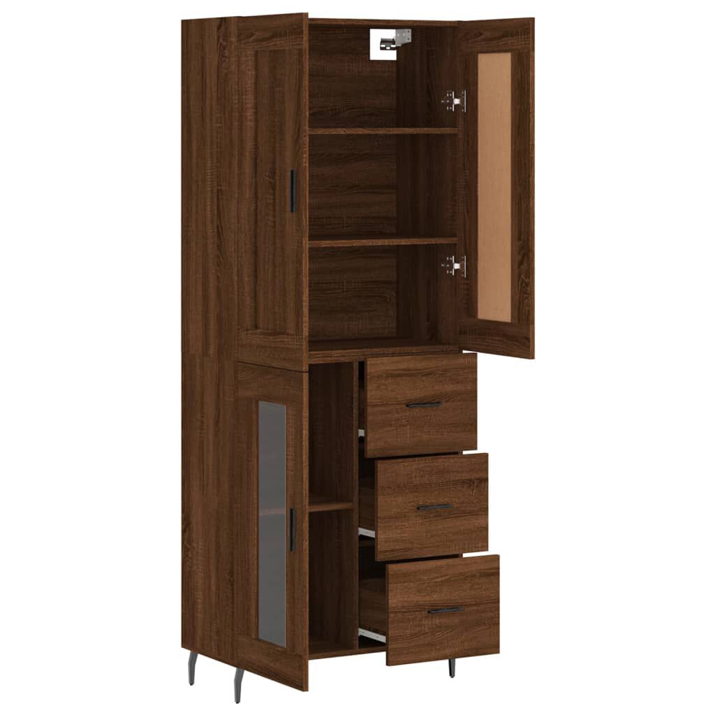 vidaXL Ντουλάπι Καφέ Δρυς 69,5 x 34 x 180 εκ. από Επεξεργασμένο Ξύλο