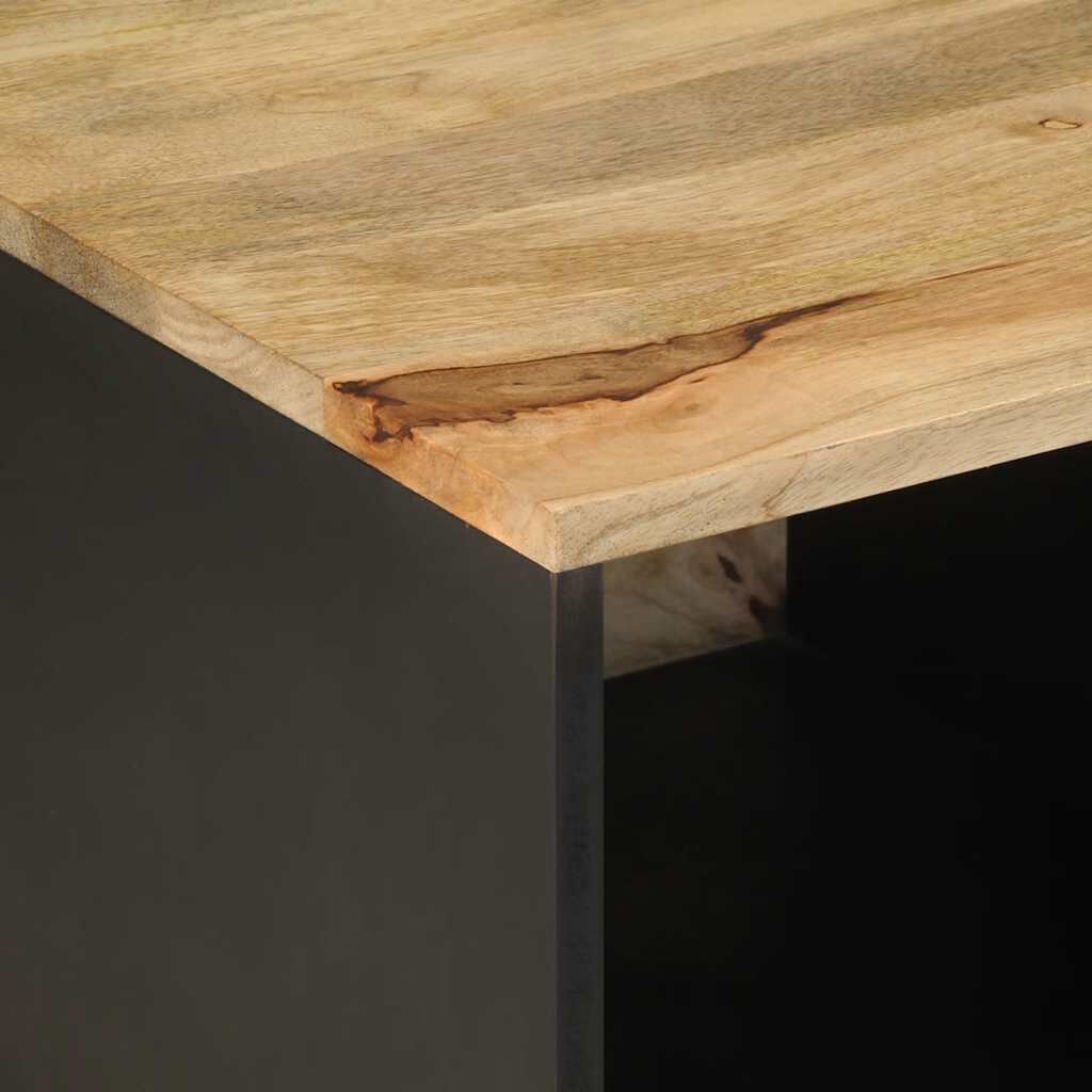 vidaXL Τραπεζάκι Σαλονιού Μαύρο 80x50x40 cm Μασίφ τραχύ ξύλο Μάνγκο