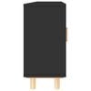 vidaXL Ντουλάπι Μαύρο 105x30x60 εκ. από Μασίφ Πεύκο & Φυσικό Ρατάν