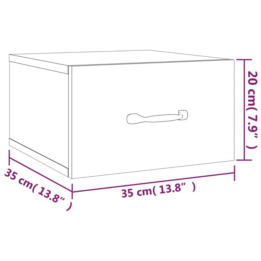 vidaXL Κομοδίνα Επιτοίχια Sonoma Δρυς 35 x 35 x 20 εκ.