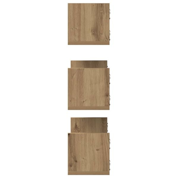 vidaXL Ραφιέρες Τοίχου 3 τεμ. Αρτισιανή Δρυς 58x18x18 εκ. Επεξ. Ξύλο