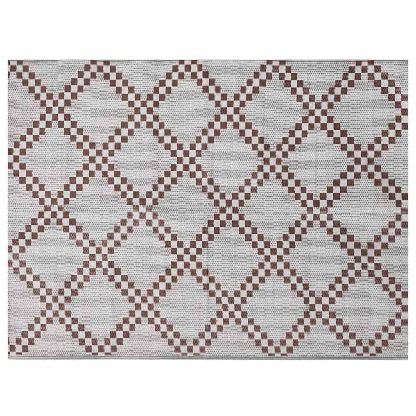 vidaXL Χαλί εξωτερικού χώρου ARAKIL Καφέ και λευκό 300 x 400 cm PP