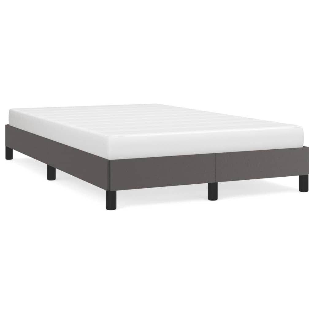 vidaXL Πλαίσιο Κρεβατιού χωρίς στρώμα Γκρι 120x190 εκ.Συνθ. Δέρμα