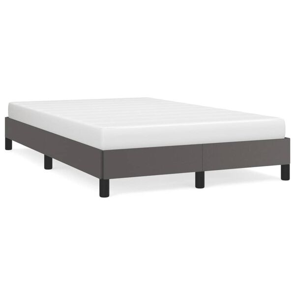 vidaXL Πλαίσιο Κρεβατιού χωρίς στρώμα Γκρι 120x190 εκ.Συνθ. Δέρμα