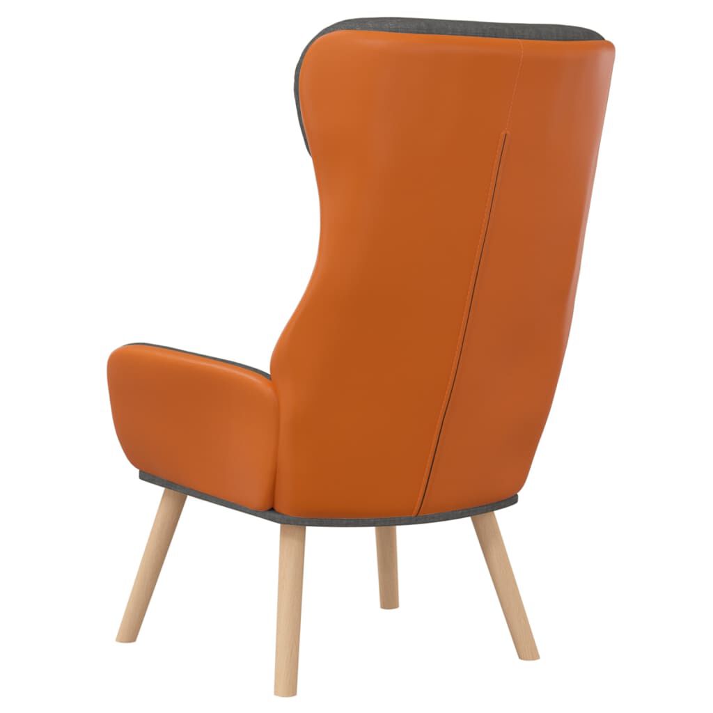 vidaXL Πολυθρόνα Relax Σκούρο Γκρι από Ύφασμα και PVC