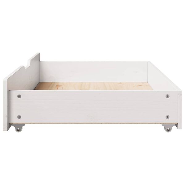 vidaXL Συρτάρια Κρεβατιού 2 τεμ Λευκό 90x55x17 εκ. Μασίφ Ξύλο Πεύκου