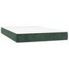 vidaXL Κρεβάτι Boxspring με Στρώμα Σκούρο Πράσινο 120x200εκ. Βελούδινο