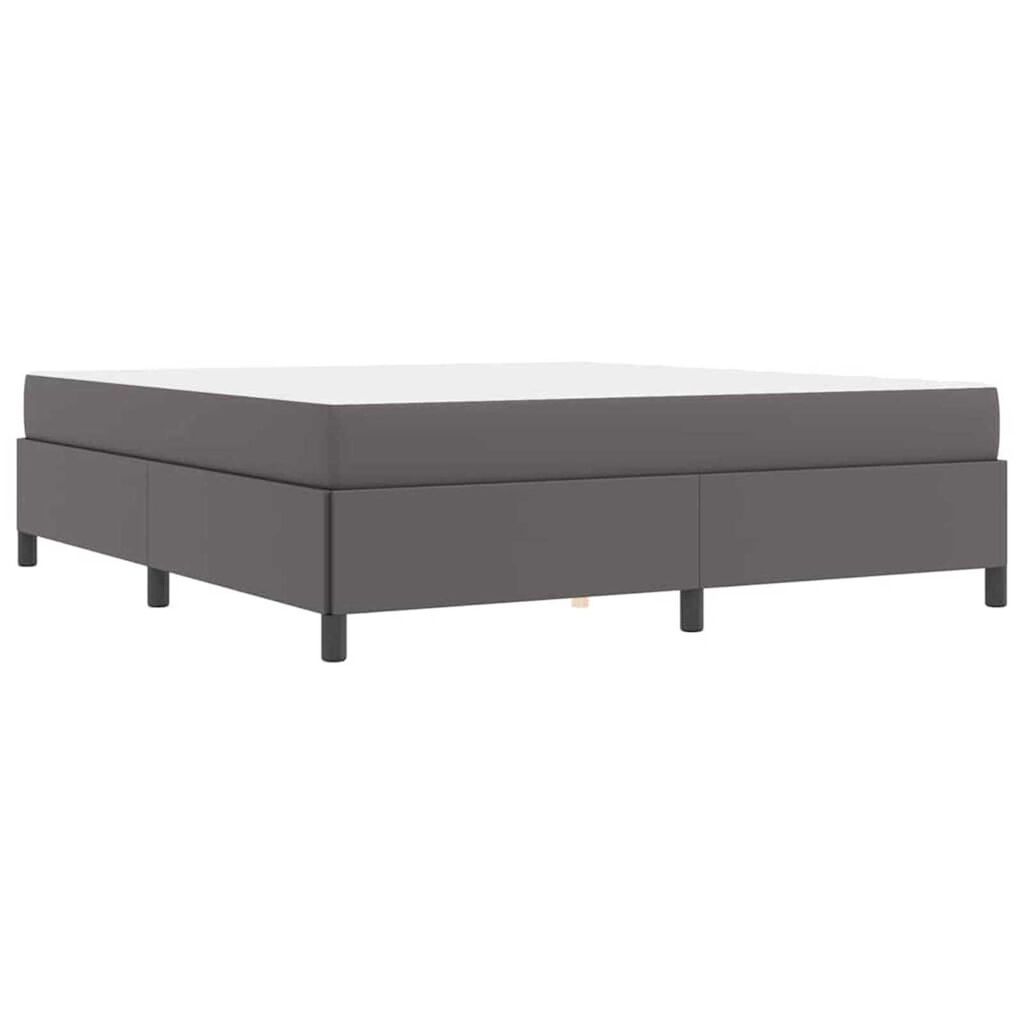 vidaXL Σκελετός κρεβατιού με στρώμα Γκρι 180 x 200 cm Τεχνητό δέρμα
