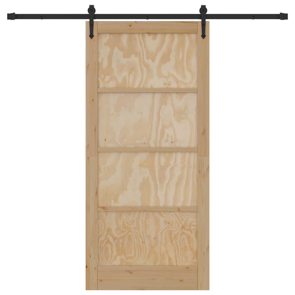 vidaXL Συρόμενη Πόρτα ORKDAL Καφέ 93 x 202 cm Μασίφ ξύλο πεύκου