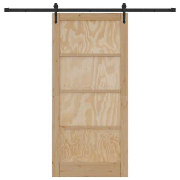 vidaXL Συρόμενη Πόρτα ORKDAL Καφέ 93 x 202 cm Μασίφ ξύλο πεύκου