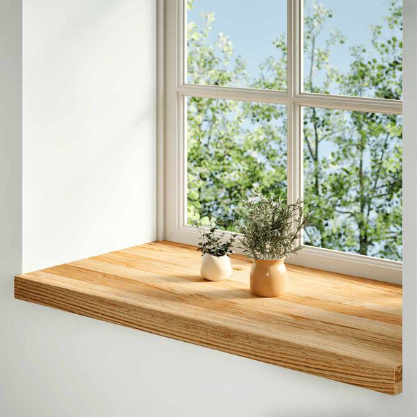 vidaXL Περβάζια παραθύρων 2 τεμ. Αν. Καφέ 80x40x2 εκ. Μασίφ Ξύλο Δρυός
